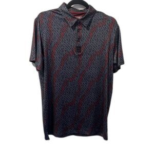 Pins And Aces Golf Polo Shirt Sz M Black and Red